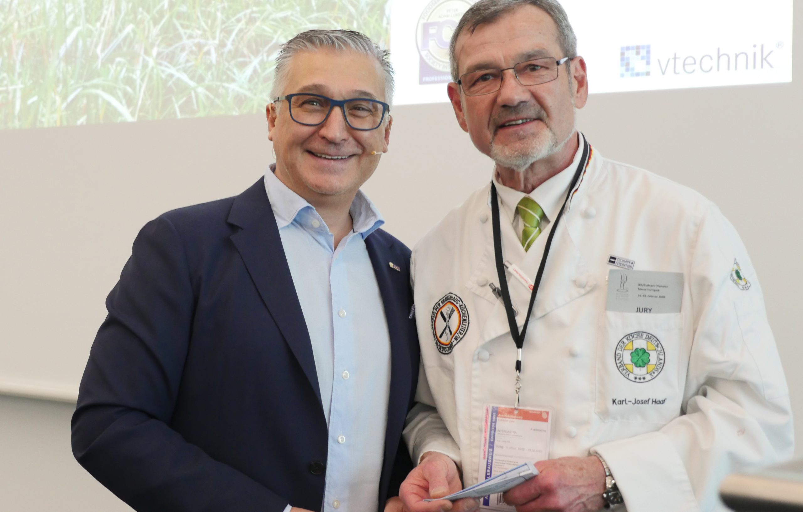 Intergastra 2020 - Peter Adam-Luketic und Karl Haaf vom Freien AK der Krankenhaus-Küchenleiter/in